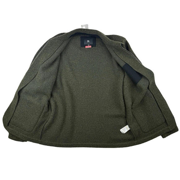 Banana Republic Men's Sherpa Chore Coat Wool Blend Olive Green Size L Tall - Picture 3 of 5